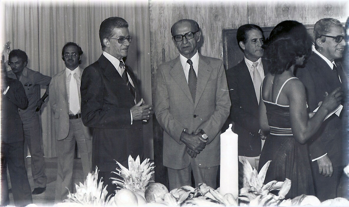 TCDF – Confraternização, 1979.Francisco Pessoa, Cons.Raul Soares,Cons. Rogério Nunes, Alzira e o